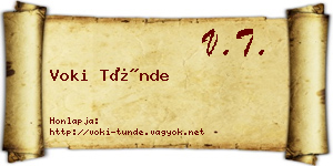 Voki Tünde névjegykártya